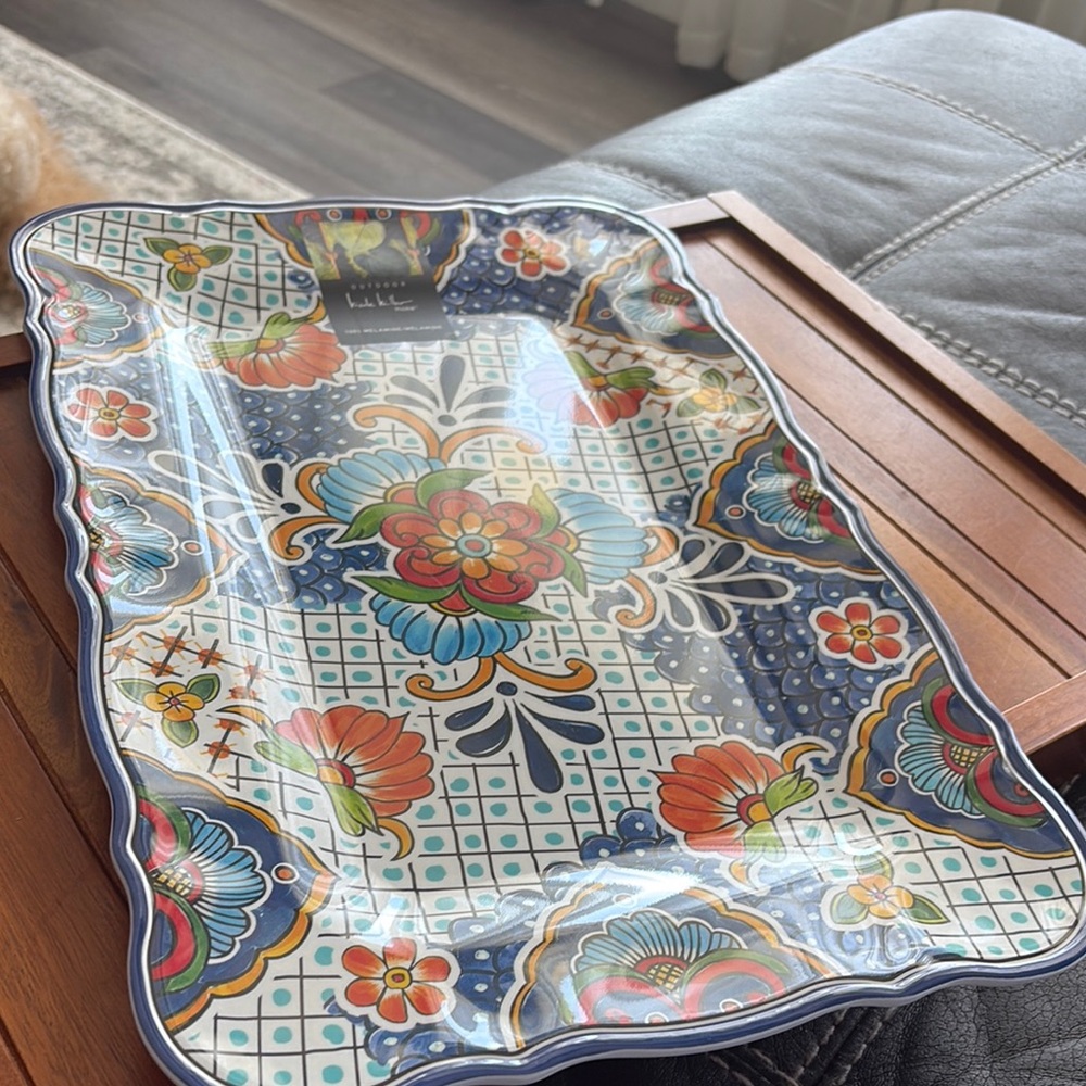 Nicole Miller Spanish Tile Serving Platter Melamine